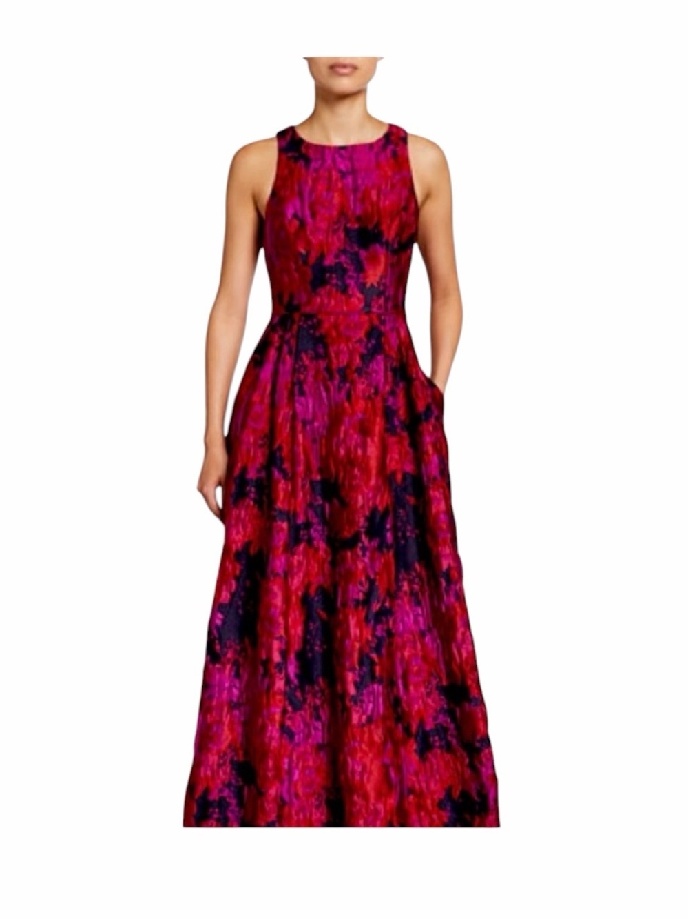 Aidan Mattox Floral Brocade A-Line Gown Size 10